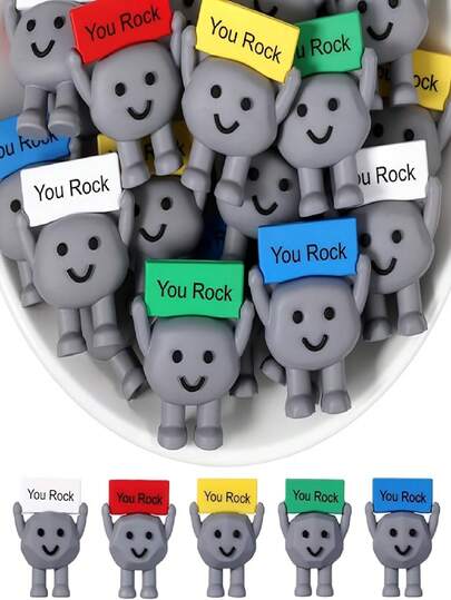 15/30Pcs Mini Rubber Stone,Positive Gifts Mini Motivational Stones Decorations And Encouragement Birthday Motivational Gifts For Colleague Staff Teacher