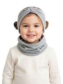 2件装轻薄单层儿童颈套+头带套装，柔软套头式保暖颈套，适合儿童和成人，可用作骑行面罩，春夏款 - 彩色 - 查看 8