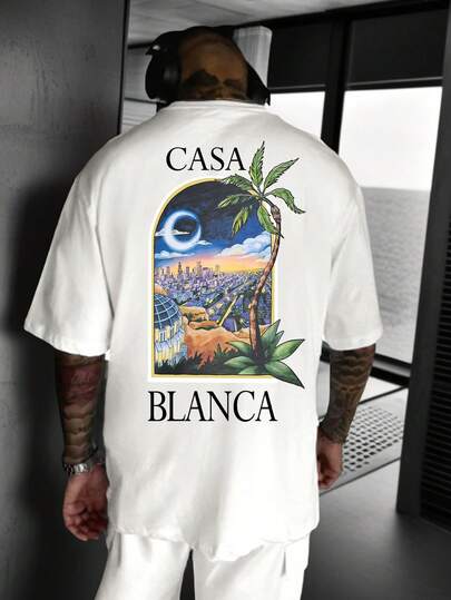 K-GLORY 男士休闲百搭简约美式街景艺术相关元素短袖T恤