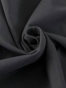 休闲宽松双面字母图案T恤，轻便百搭，适合女性通勤穿着，春夏款 - 深灰色 - 查看 5