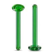 2 piezas de anillos nasales de vidrio Pyrex recto Bioflex de 16G y 18G con juegos de aros de retención, pendientes de tapa plana, joyería corporal hipoalergénica - 2099 - Ver 18