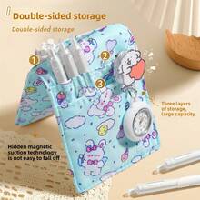 1 szt. Szczelna torba na długopis dla pielęgniarki – 2 wersje medyczne, wykonana z wytrzymałej, grubej tkaniny z nadrukiem małej dziewczynki, odpowiednia dla pielęgniarek/lekarzy/personelu medycznego/stażystów szpitalnych, prezent na Dzień Pielęgniarki, pamiątka z okazji rocznicy pracy w szpitalu, wiosenny niezbędnik do pracy, akcesorium dla personelu medycznego, prezent dla pracownika służby zdrowia - Wielokolorowe - Zobacz 1