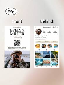 200pcs Personalized Business Cards,Personalized Wedding Photographer Business Card,Customize Photo And Text,Personalized Professional Work Cards, Art Business Cards,Exclusive Customized VIP Cards - A - View 8