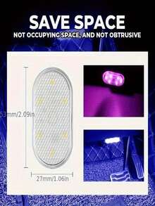 مصباح LED قابل للشحن مع تثبيت مغناطيسي للسيارة، مناسب لمختلف موديلات السيارات مثل السيدان والدفع الرباعي. مع إضاءة محيطية بسبعة ألوان، وظيفة المصباح والإضاءة الداخلية، هدية مثالية لعيد الحب. - شفاف - مشاهدة 8