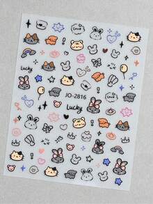 4 arkusze naklejek z motywem gwiazdek z motywem zwierząt, białe naklejki dekoracyjne, odpowiednie do podręczników, albumów, planowania, nauki w biurze, DIY - Wielobarwność - Zobacz 7