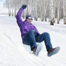 LYNICESHOP Snow Sleds For Kids And Adult Sled Snowboard For 1-2 Riders With Handle And Pull Rope Lightweight Compact Scooter Board Sit Down Winter Sled Portable Downhill Snow Skate For Winter Fun Holiday Gift (US Stock) Faster Delivery - Blue - View 6