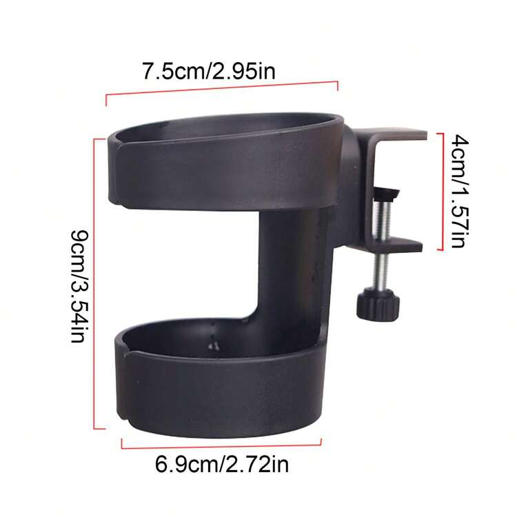 1 Giá đỡ cốc để bàn tối giản - Giá đựng chai nước giải khát tiết kiệm không gian với thiết kế kẹp chắc chắn, bền và dễ vệ sinh, phù hợp cho việc sắp xếp không gian làm việc tại nhà và văn phòng, tiết kiệm diện tích bàn làm việc, kiểu dáng tối giản, cấu trúc chắc chắn. - màu đen - Xem 3