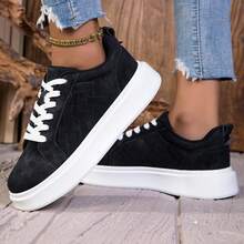 Unisex Breathable Fashion Soft-Sole Casual Elevator Sneakers - Black - View 3