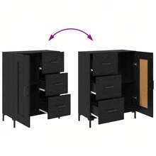vidaXL Highboard in Schwarzeichen-Optik, 69,5 x 34 x 180 cm, Holzwerkstoff - nero - Visualizzare 11