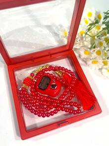 99pcs 6mm Faux Pearl Muslim Prayer Beads Counting Rosary, Fashionable Women's Accessory With Counter, Minimalist Style, Ideal Gift Box Packaging - Multicolor - View 9