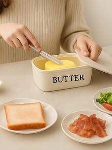 Bộ hộp đựng bơ và dao phết bơ bền chắc, dung tích lớn có nắp đậy, thích hợp đựng bơ phết, gia vị, dễ vệ sinh. Hộp đựng bơ bằng nhựa dành cho nam và nữ, phù hợp cho khách sạn, nhà ở, nhà hàng, quán cà phê, tiệm bánh, tủ lạnh, mặt bàn bếp, bàn ăn, đồ dùng thiết yếu trong nhà bếp. - Nhiều màu - Xem 8