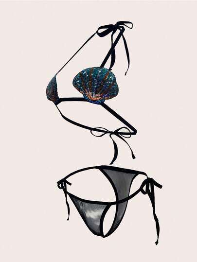 2pcs/Set Women's Sexy Lace Camisole & Dress Style Lingerie Set