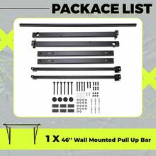 46'' Wall Mounted Pull Up Bar Chin Up Bar Doorway Exercise Bar Upper Body Gym Workout Bar Heavy Duty Training Fitness Home Heavy Duty 500lbs - Default - View 7