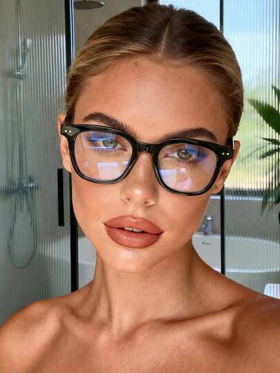 1 Pair Unisex Square Versatile Clear Glasses, Suitable For Travel, Vacation, Daily Wear And Decoration, Retro Personalized Transparent Eyeglasses