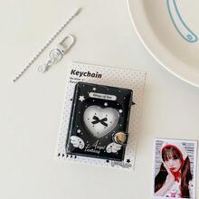 1 Piece Of Leopard Print Series Wings Bow Fish Cake Pattern Girl Heart Cartoon 2-Inch Pendant Small Photo Album, Student Bow Star Chasing ID Photo Card Album Storage Book - Wings Album - View 17