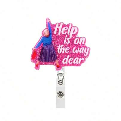 1pc Glitter Retractable ID Badge Holder With Belt Clip, Suitable For Nurses, Doctors, Students, Workers, Volunteers