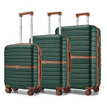 Suitcase 20 24 28 Inch Cabin Carry On Check In ABS PC Hard Shell Spinner Wheels Lock Small Medium Large Travel Luggage Set For Holiday Family - 綠色 - 查看 13