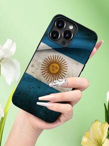 Classic Argentina Flag Pattern Fashionable Men's And Women's Large Hole Anti Fall Phone Case Phone Case For IPhone 17/17PRO/17AIR/17PROMAX/16E/16/16PRO/16PLUS/16PROMAX/15/15PLUS/15PRO/15PROMAX/14/14PLUS/14PRO/14PROMAX/13/13PRO/13PROMAX/12/11( Internet Celebrity's Birthday Gift, Easter Gift, Valentine's Day Gift For Friends, Girlfriends, Boyfriends, Family) - Black - View 3
