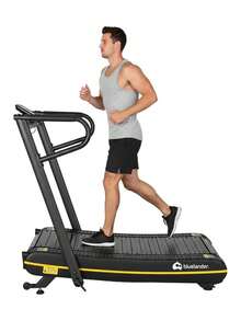 Caminadora Curva Plegable con Pantalla Digital, Velocidad hasta 22 km/h, Desacelerador Inteligente, Incluye Soporte para Teléfono y Ruedas de Transporte, Soporta 150 Kg. Bluelander - Negro - Ver 7