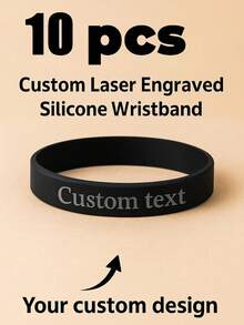 Customized Laser Engraved Silicone Wristband - Personalized Solid Color Rubber Bracelet Bulk Supply, Laser Engraved Bracelet, Bulk Supply Sports Wristband, Event Party Accessories, Customized Text Bracelet, Wedding Favor - Multicolor - View 28