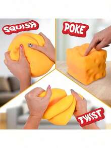 1 pieza/10 piezas Queso exprimible - Bloques de queso extra grandes y suaves | Pelota de estrés gigante de 4.25 pulgadas - Sunny Days Entertainment - Multicolor - Ver 4