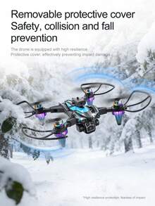 TOKQI 2026新款四轴飞行器无人机，配备人性化FPV大屏遥控器、光流悬停、无刷电机、三摄像头系统、智能避障功能，是初学者和青少年理想的节日礼物。 - 彩色 - 查看 5