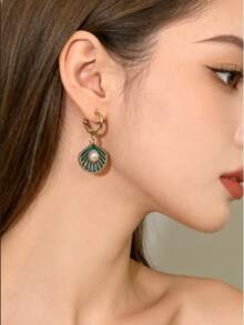 2pcs Luxury Geometric Design Ocean Series Women Earrings Accessories - Multicolor - View 4