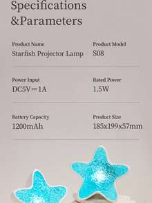 1pc Starfish Lamp, Party Light, Holiday Light, Projection Lamp - Multicolor - View 12