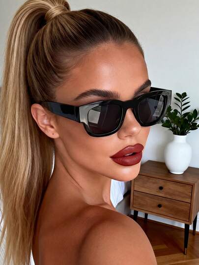 一副经典旅行镜框简约时尚眼镜，男女通用，适合日常生活、海滩度假、户外旅行