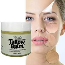 Sáp dưỡng da từ mỡ bò ăn cỏ tự nhiên 100%, Sáp dưỡng da MELAO 100% nguyên chất, Nuôi dưỡng và làm khỏe da tự nhiên, Dưỡng ẩm sâu, Phù hợp cho da khô và nhạy cảm, Kem dưỡng da không mùi, 60g/2.12oz - mỡ động vật - Xem 2