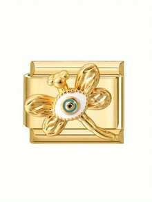 Fashion Jewelry New European & American Style 3D Single-Section Modular Eye Insect Moon Stainless Steel Pendant Bracelet Making Kit, Suitable For All, Minimalist & Personalized Matching - Golden Evil Eye - View 11