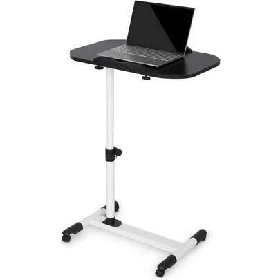 Mobile Laptop Desk 360° Rotatable Panel Adjustable Height Desk Rolling Cart Ergonomic Table With Wheels For Home Office School, Black