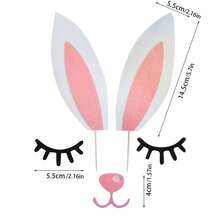 1pc/13pcs/25pcs Easter Party Decoration Set, Rabbit, Happy Easter Cake Topper, Rabbit Cupcake Decorations, Holiday Party Favors - Multicolor - View 5
