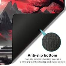 单件装暗月图案超大游戏键盘垫，游戏桌垫，办公键盘垫，笔记本电脑鼠标垫，学习桌垫 - 精密缝制，防滑橡胶底，XL/XXL 尺寸 - 适用于家庭办公室、游戏室、返校用品和节日礼物，男女皆宜，办公桌办公用品，办公装饰 - 鼠標墊 - 查看 9