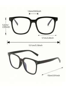 1/4pcs Women's Leopard Print Plastic Geometric Full Frame Clear Lens Casual Glasses, Suitable For School, Business, Office, Reading And Various Face Shapes - Multicolor - View 5