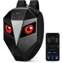 Gelrova LED Backpack With Light Up Moving Eyes,Cool Motorcycle Backpack Hard Shell Laptop Backpack, Knight Serise 19in (Large) - Multicolor - View 2