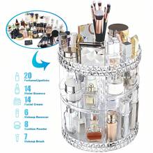 3-Tier Clear Cosmetic Organizer - Large Capacity Display Stand For Makeup And Skincare, Brushes, Lipstick, Perfume, Nail Polish - Rotating Bathroom Vanity Shelf, No Power Needed, Ideal Holiday Gift - Multicolor - View 7