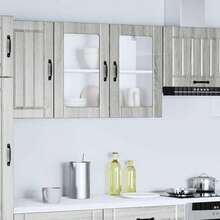 vidaXL Küchen-Hängeschrank Mit Glastür Lucca Grau Sonoma Holzwerkstoff - Grey - View 4