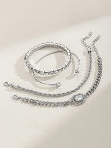 Women Bracelet Sets - Silver - View 4