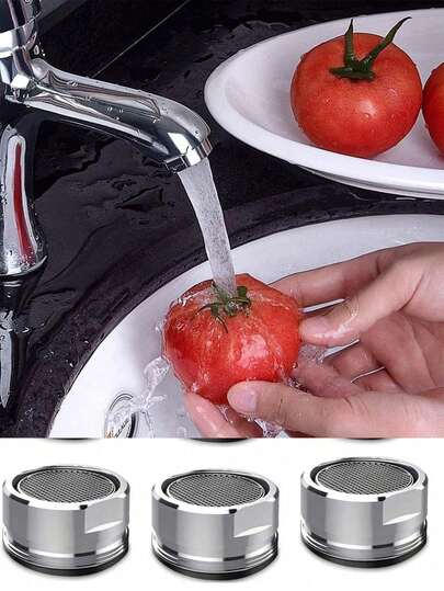 Stainless Steel And Plastic Kitchen Faucet Filter Element, Aerator And Nozzle Replacement Parts - Faucet Accessories - Durable, Easy To Install And High Flow Kitchen Faucet Repair And Maintenance Parts, Brand New Dual-Mode Kitchen Faucet Sprayer Filter, Adjustable 360° Swivel Anti-Splash Faucet Aerator, Kitchen Sink Faucet Aerator, Kitchen Accessories, Kitchen Tools