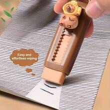 3/6pcs Cute Capybara Series Push-Pull Erasers, Random Styles, High Quality Fashion Design, Clean Wiping, No Flaking, Soft Drawing Supplies, Holiday Party Small Gifts - Sets - View 4
