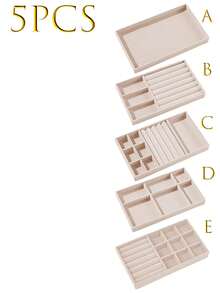 9/1 chiếc Khay đựng trang sức bằng nhung cao cấp có thể xếp chồng lên nhau - Không có lớp nhung phủ - Bền chắc - Khay/Giá đỡ trang sức có thể xếp chồng lên nhau, hộp đựng đồ trang sức trang nhã cho bông tai, nhẫn, dây chuyền và các loại trang sức khác - Giúp bạn sắp xếp trang sức một cách thời trang - Nhiều màu - Xem 15