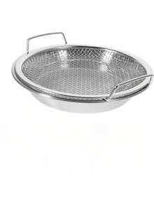 Bộ 2 giá để ráo dầu chiên bằng thép không gỉ chịu lực cao kèm khay hứng dầu - Rổ lưới kim loại tròn có thể gập lại kèm khay hứng dầu, dùng để chiên dầu, rửa rau củ, an toàn với máy rửa chén (Tương thích với nhiều mẫu máy). - Nhiều màu - Xem 11