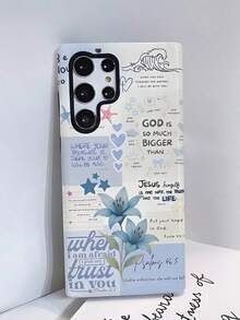 Christian Phone Cases, Inspirational Bible Verses | Bible Religious Quotes, Faith And Hope | Aesthetic Flowers 2-In-1 Film Phone Case With Protection - Compatible With IPhone 17/16/15/14/13/12/11/7/8/PLUS/PRO/PROMAX/AIR/X/XS/XR, Is A Thoughtful Birthday Gift For Your Girlfriend, Boyfriend And Friends. - 藍色 - 查看 6