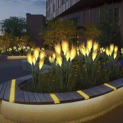 1 st LED fiberoptisk solcellslampa utomhus vattentät observationslampa gårdsplan trädgård modedekoration nattlampa kreativ minimalistisk campinglampa för gatubalkong gårdsplan fest festival presentanvändning