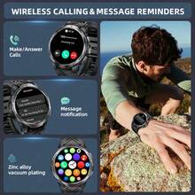 O novo smartwatch da LIGE possui bateria de 1100 mAh, lanterna LED, previsão do tempo, resistência à água para uso diário, mais de 100 modos esportivos, lembrete de chamadas, gravação de atividades físicas e é um relógio inteligente para esportes e atividades ao ar livre, unissex, com o mesmo estilo. - Preto - Ver 4