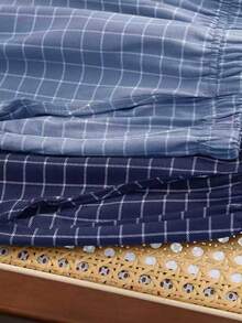 2 chiếc quần pajama nam nhẹ, phối màu kẻ caro tương phản, dáng rộng, có túi, thích hợp cho mùa xuân và mùa thu. - Nhiều màu - Xem 2