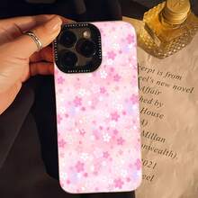 Estuche para teléfono con estampado floral de flor de cerezo Compatible con estuches para teléfonos   17  16 Pro Max  15 Pro Max  13 y  12 Hecho de material de TPU con un acabado láser degradado personalizado de alta gama Moderno y moderno Cómodo de sostener A prueba de golpes y caídas Un gran regalo para familiares, amigos, seres queridos, novios/novias y para días festivos y aniversarios - blanco luz de luna - Ver 4