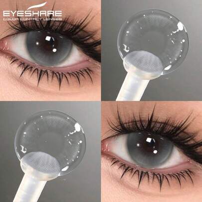 EYESHARE 1 par de lentes de contacto blandos para agrandar los ojos, lentes de contacto de color anuales desechables de gran diámetro HEMA naturales, adecuados para citas o uso diario