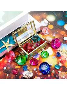 5/6/12/18pcs Diving Gems Pool Toys Diamond Gems With Pirate Treasure Chest, Acrylic Gems Summer Underwater Swimming Pool Party Favors - Multicolor - View 9